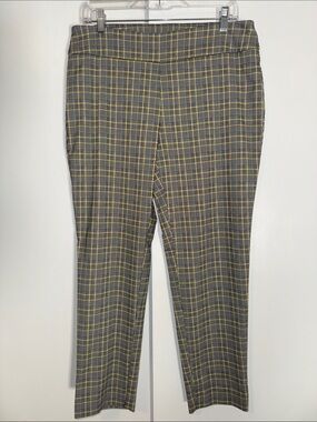 Counterparts Plaid Pants Black & Yellow Windowpane Print Women’s L Large